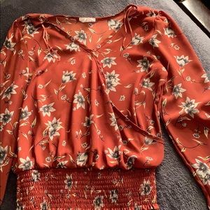 low cut flower’d blouse
